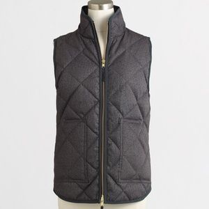J. Crew Factory Grey Textured Quilted Puffer Vest